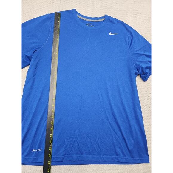 Nike Shirt Mens XL Blue Dri Fit Performance Short Sleeve - Picture 2 of 7